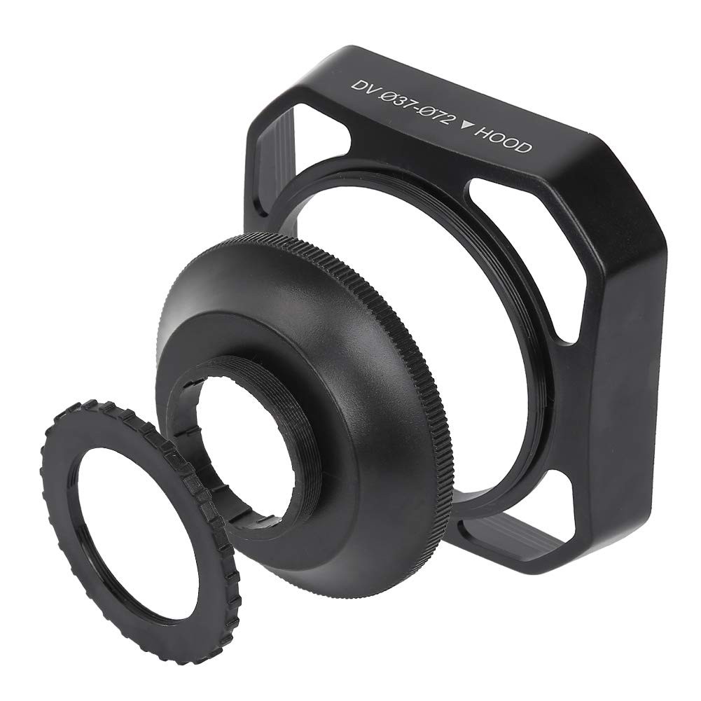 37mm/72mm DV Camera Lens Hood, Sun Shade/ - Reduces Lens and Glare - Blocks Excess Sunlight