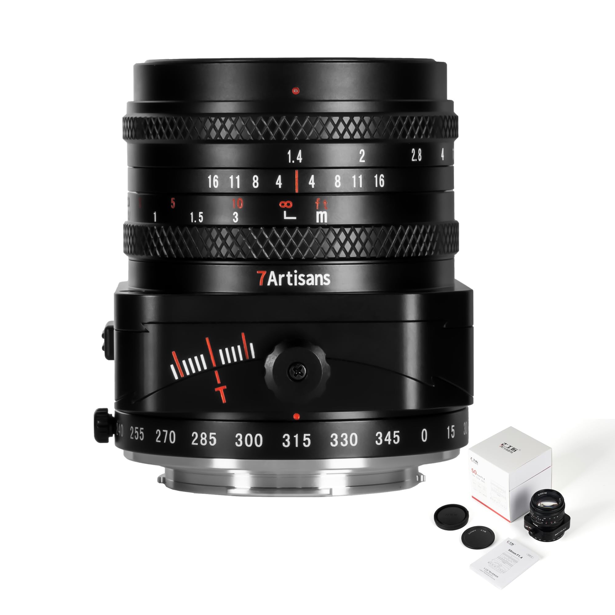 7artisans 50mm F1.4 Tilt-Shift Lens, APS-C, Prime Large Aperture Lens, Compatible with Sony E Mount Mirrorless Camera A7 A7II A7III A7R A7RII A7RIII A7RIV A7S A7SII A9 A7C