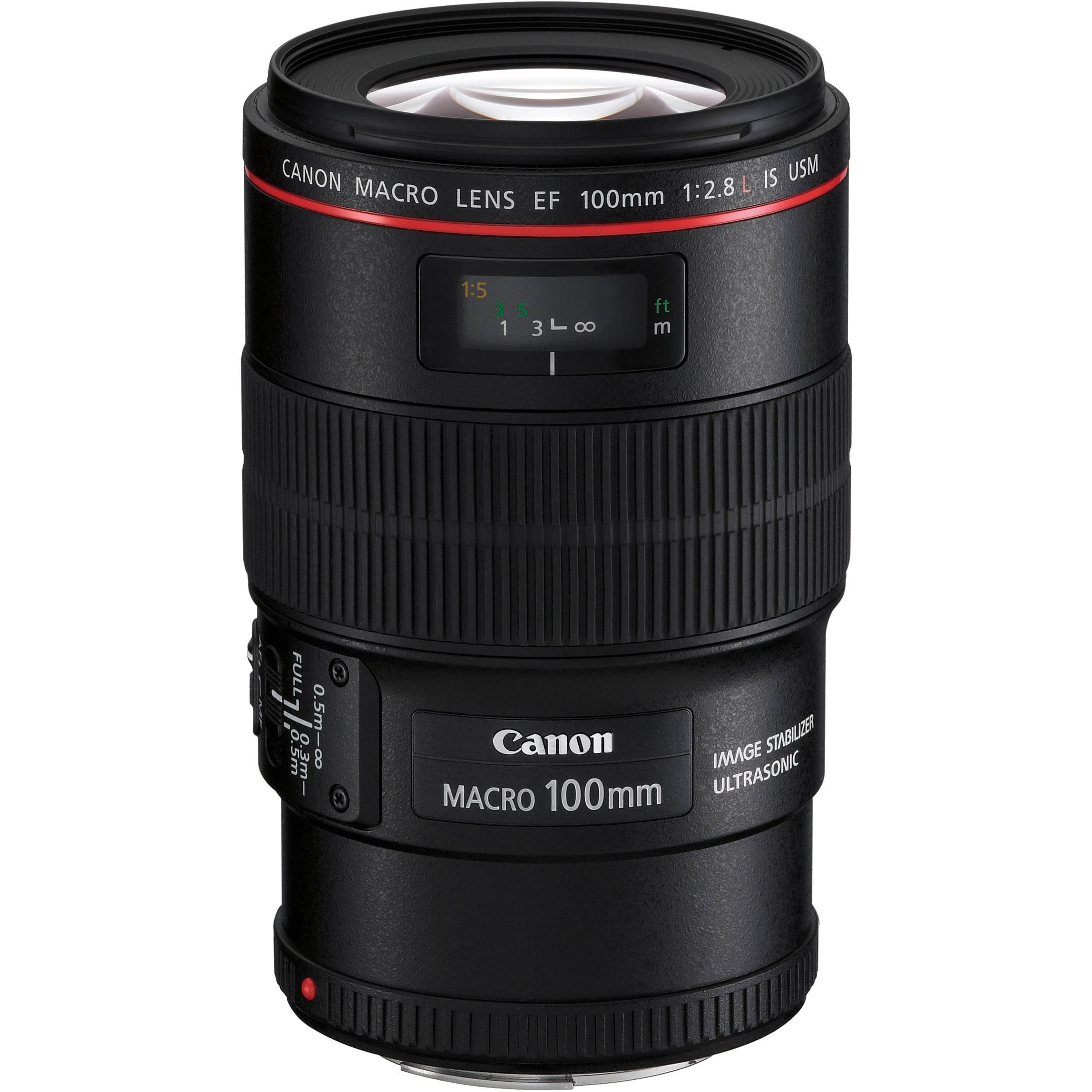 EF 100mm f/2.8L IS USM Macro Lens for Canon Digital SLR Cameras, Lens Only, Black