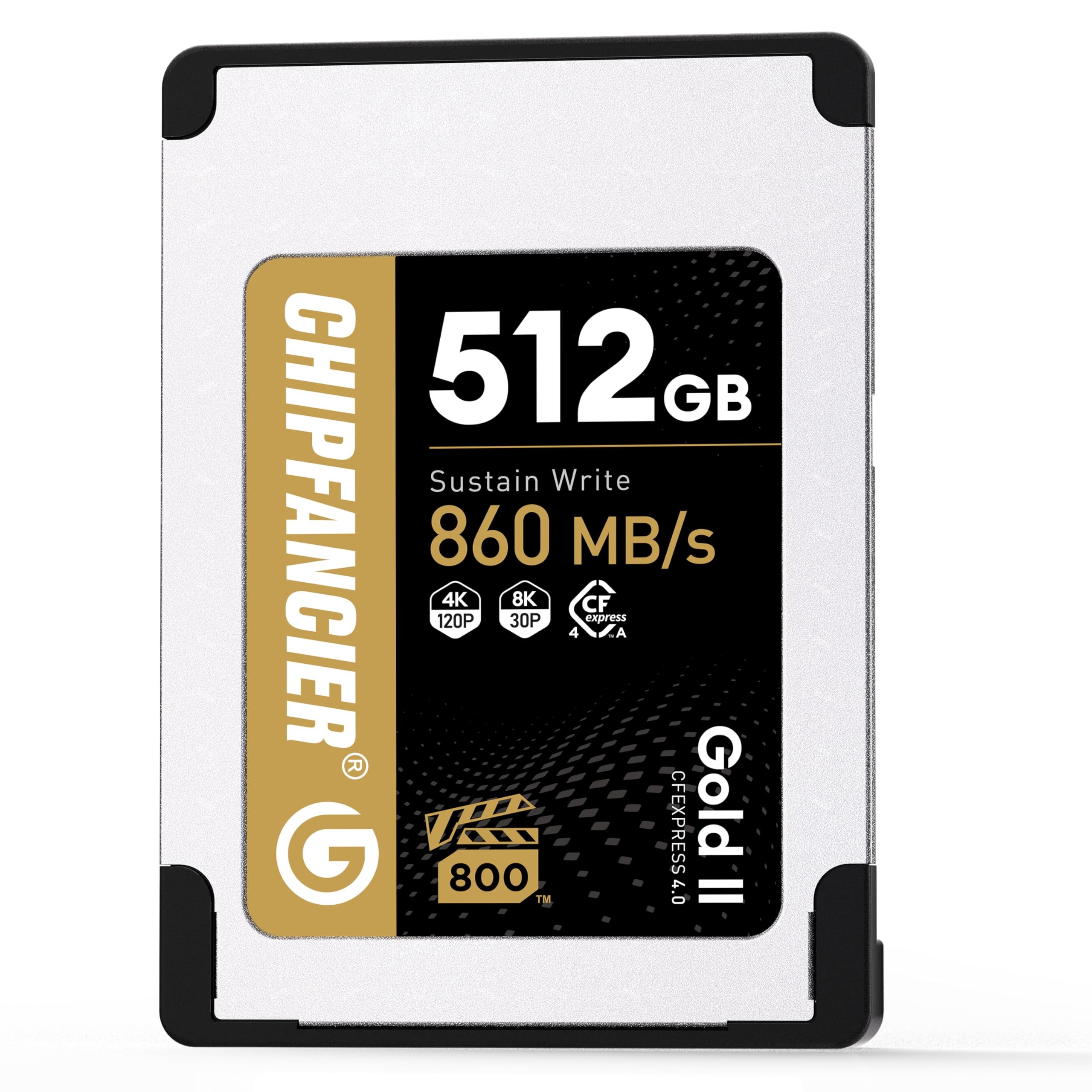 Gold II 512GB CFexpress 4.0 Type A Card VPG800 Certified Sustained Read 1780MB/s & Write 860MB/s for Photographers & Videographers - Sony Alpha FX RAW 8K/12K Video