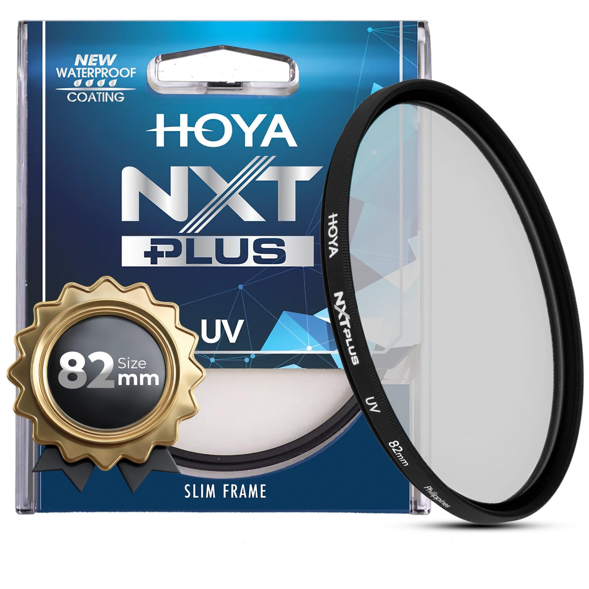 Hoya NXT Plus 82mm UV Filter — Schott B270 Clear Glass with 10-Layer HMC Multi-Coating for 98% Light Transmission, Waterproof Top-Coat, Aluminum Frame - Camera Lens Filter for Sharp, Clear Images