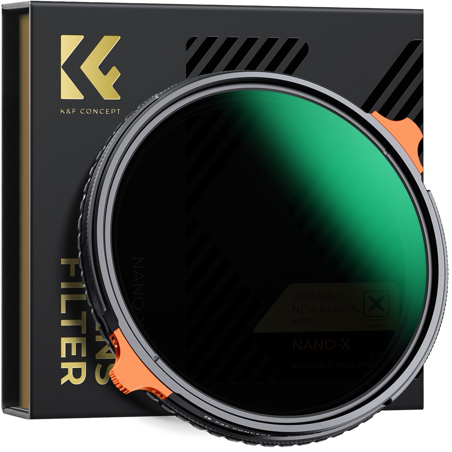 K&F CONCEPT 82mm ND4-64 (2-6 Stops) ND Lens Filter Variable & CPL Polarizers Filter 2-in-1, 28 Multi-Coated Polarizing and Neutral Density for Camera Lens (Nano-X Series)