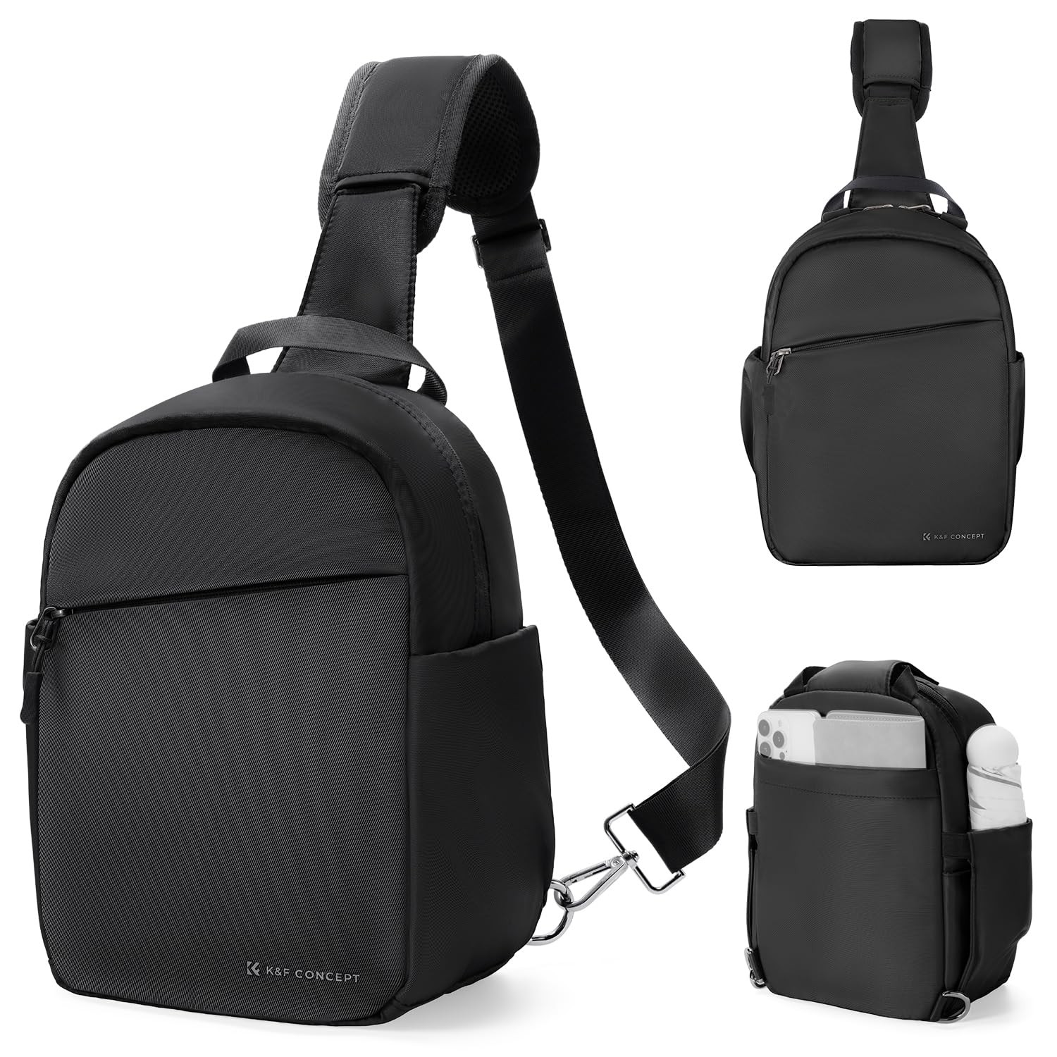 K&F CONCEPT Small Camera Bag for Photographer, Camera Sling Crossbody bag for DSLR/SLR/Mirrorless Camera, Compact Camera Case for Men and Women, Black