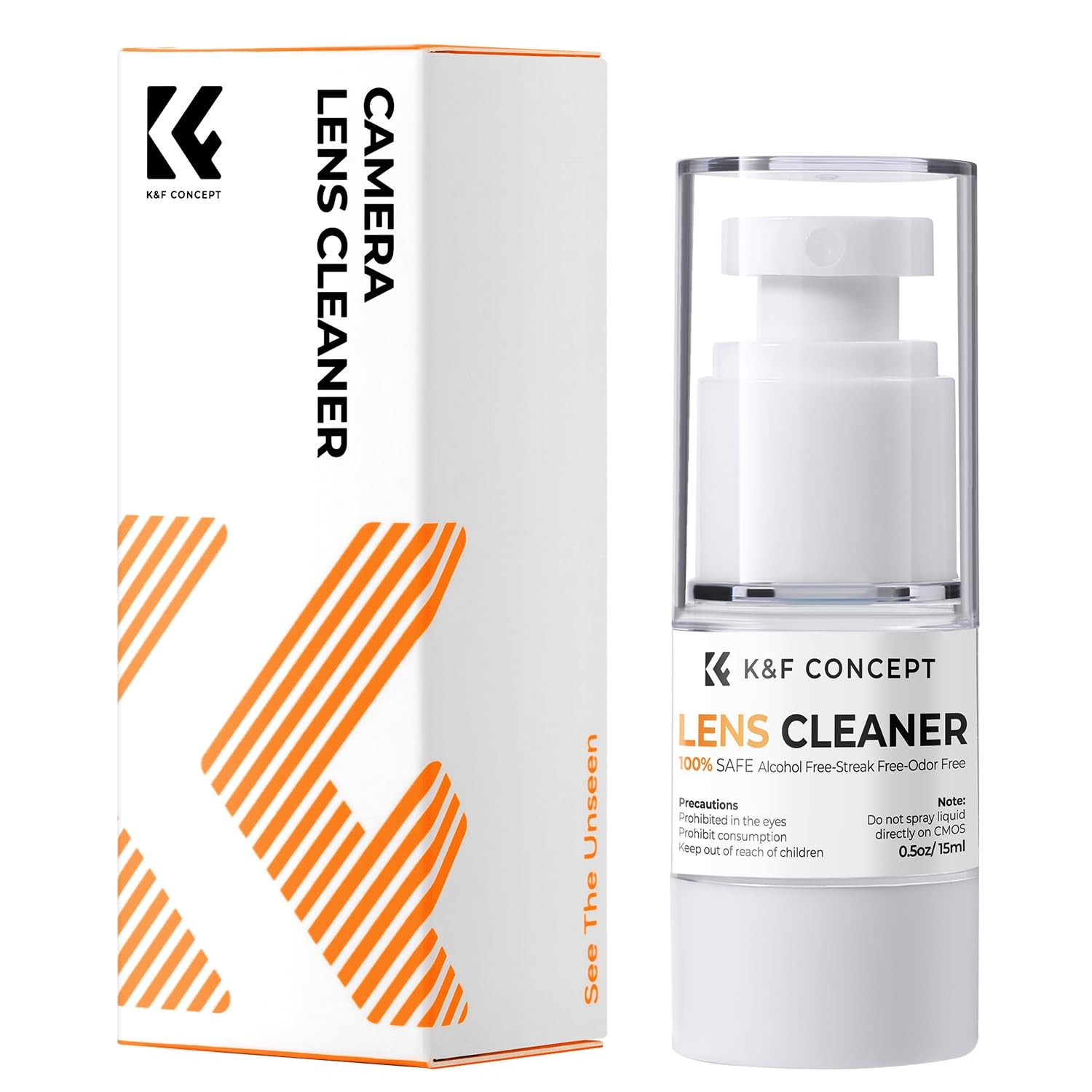 K&F CONCEPT Spray and Microfiber Lens Cleaner Care Kit, Non-Flammable Camera Lens Cleaner and Digital Sensor Cleaning Solution,for Coated Lenses, Binoculars, Scopes, Cameras, and Glasses