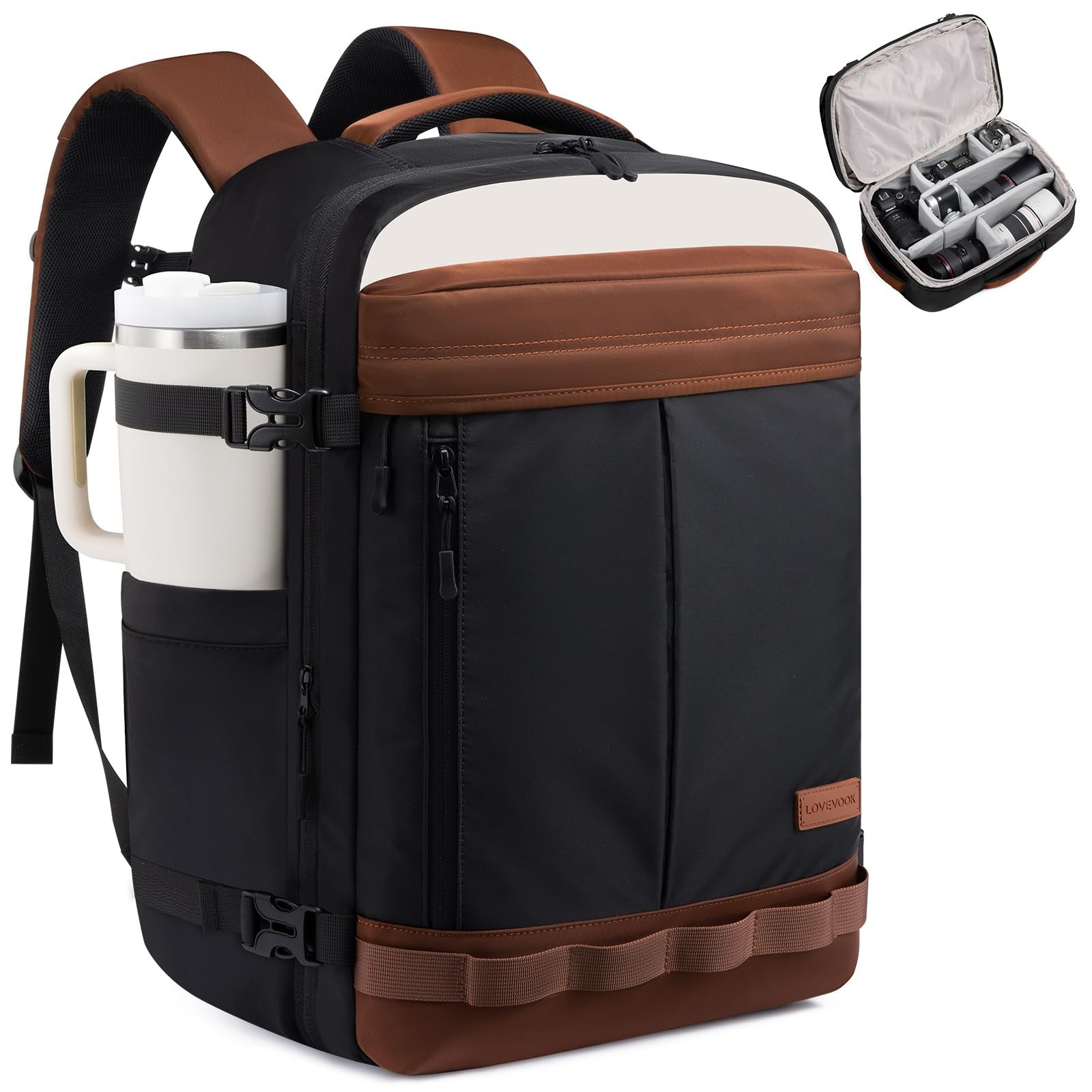 LOVEVOOK Camera Bag Backpack for Photographers, Professional DSLR, SLR & Mirrorless Camera Case, Carry On Personal Item Bags for Women Men, TSA 40L Travel Essentials Compatible with Canon/Nikon/Sony
