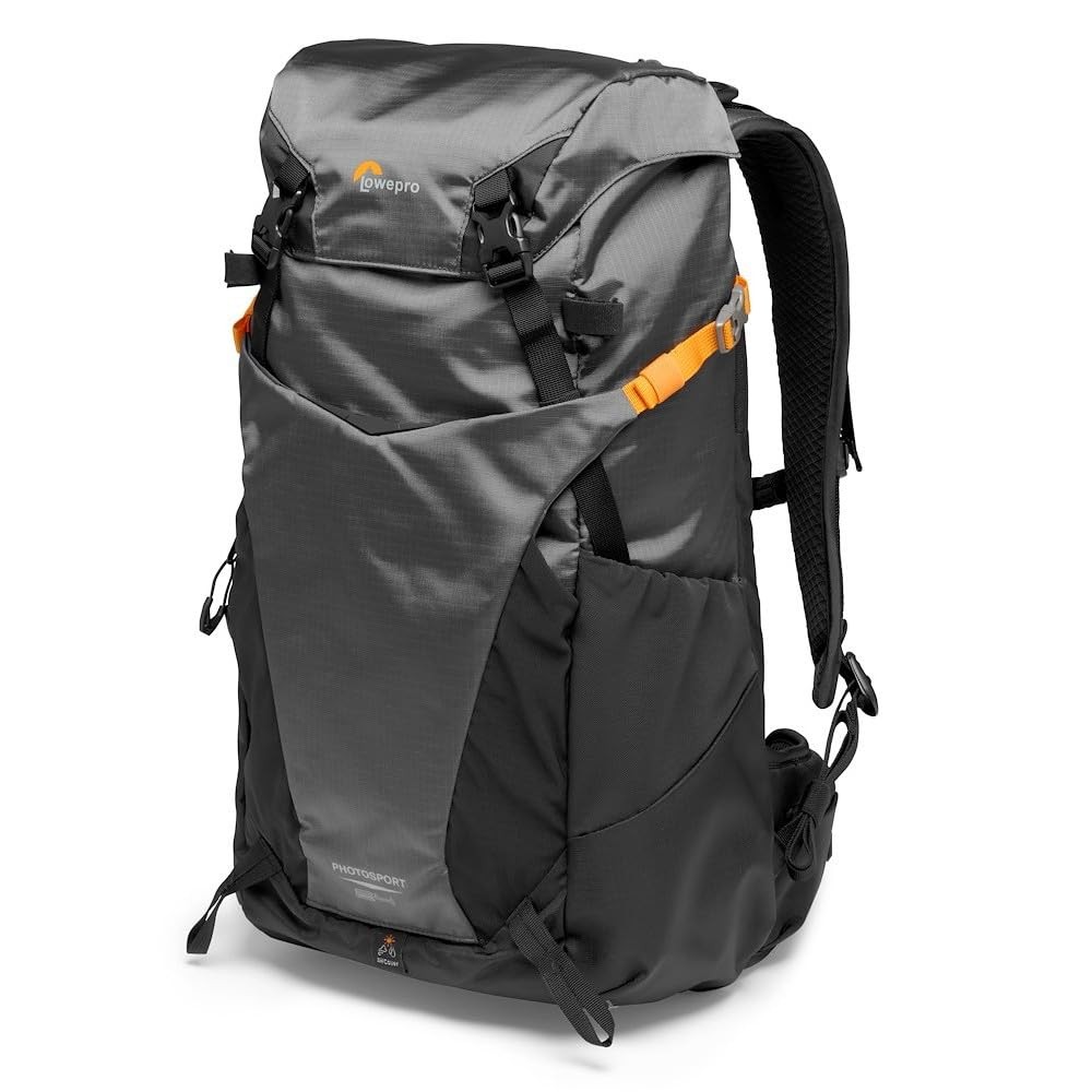 Lowepro PhotoSport BP 24L AW III, Hiking Camera Backpack, with Side Access, with Removable Camera Insert, with Accessory Strap System, Grey, for Mirrorless Compatible with Sony α7