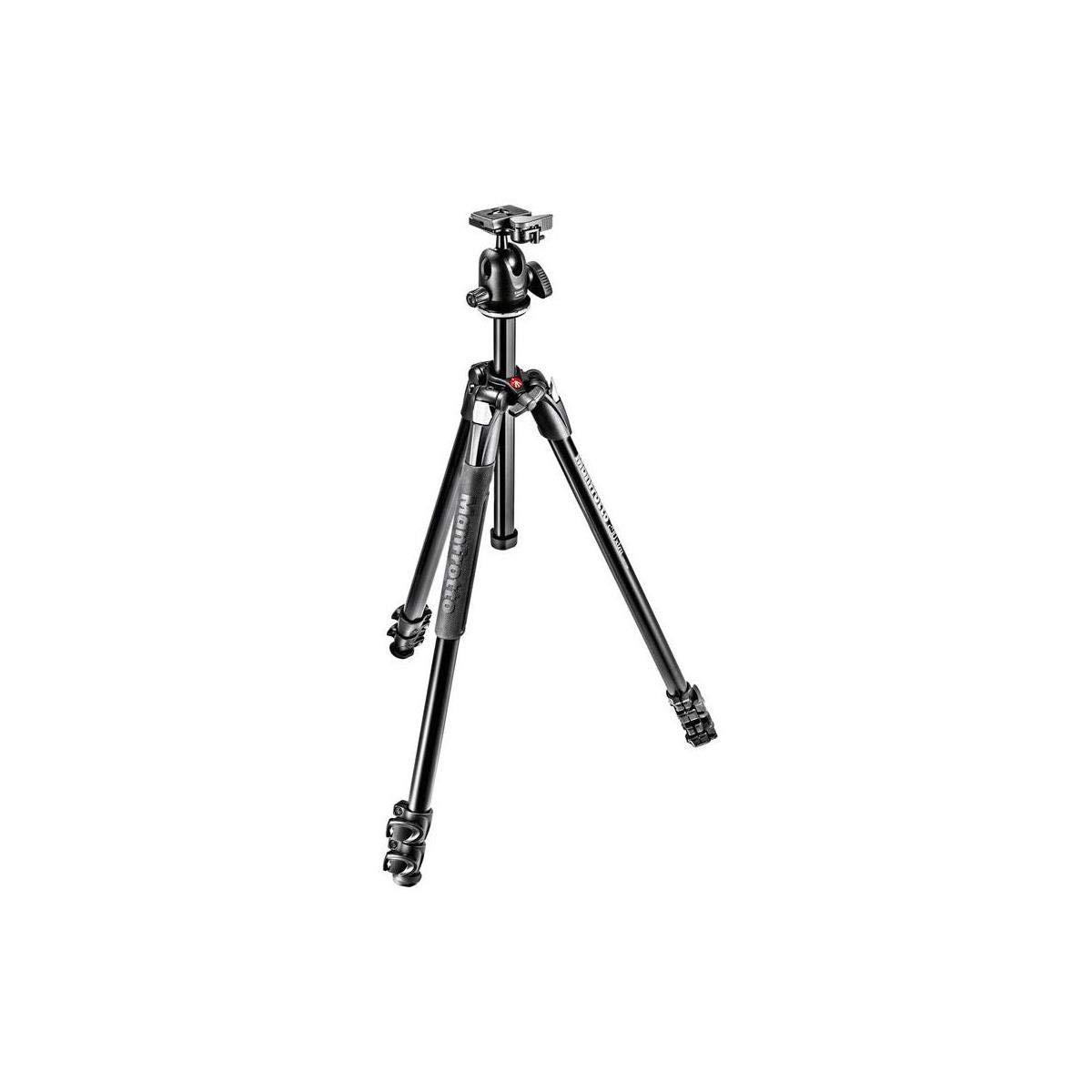 Manfrotto 290 Xtra Aluminum 3-Section Tripod Kit with Ball Head (MK290XTA3-BHUS)