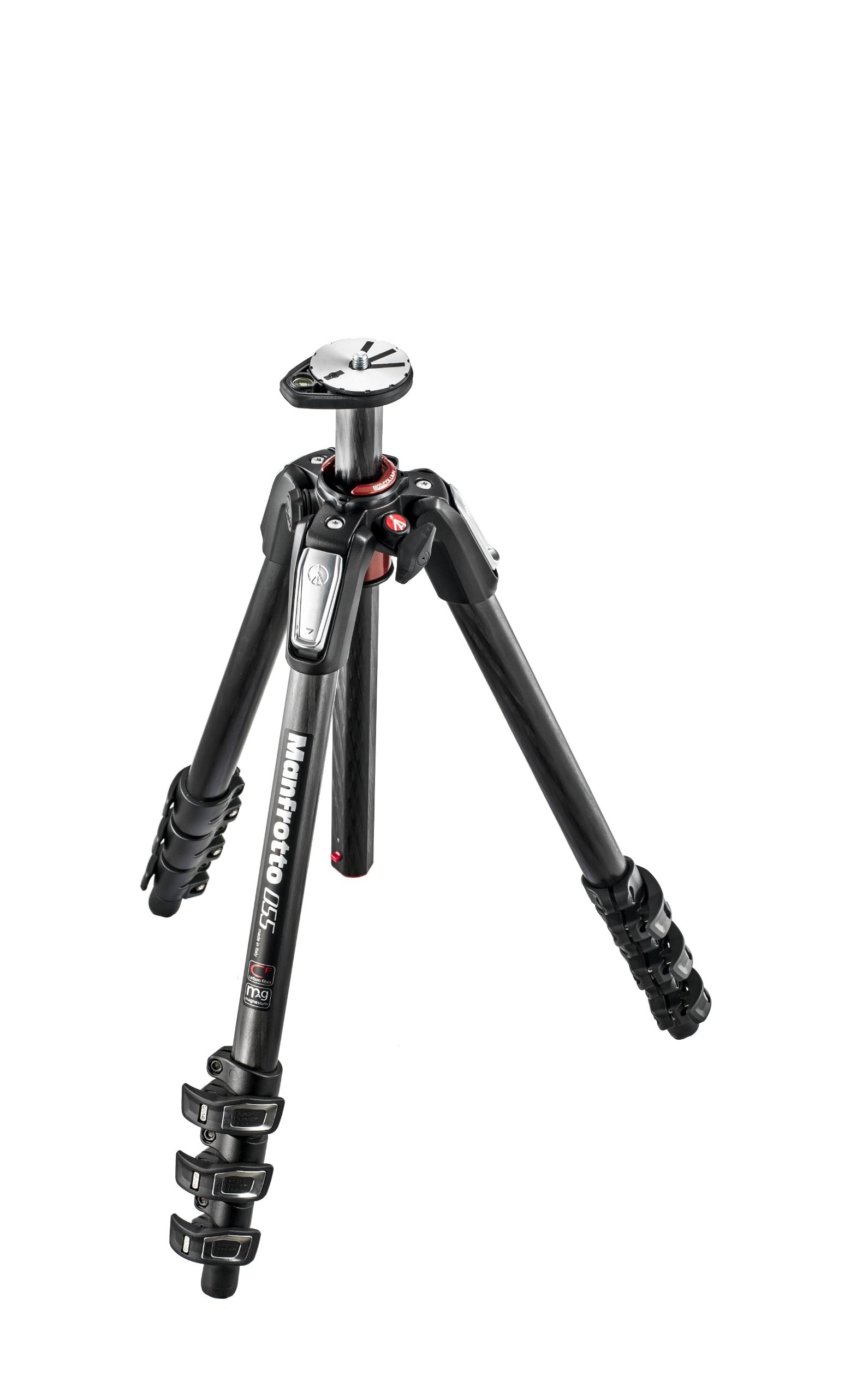 Manfrotto MT055CXPRO4 055 Carbon Fiber 4-Section Tripod with Horizontal Column, Black