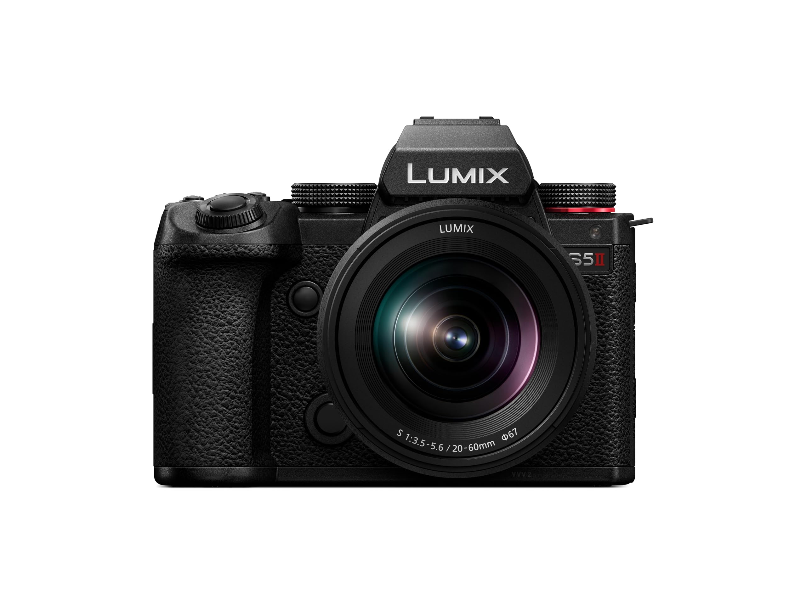 Panasonic LUMIX S5II Mirrorless Camera, 24.2MP Full Frame with Phase Hybrid AF, New Active I.S. Technology, Unlimited 4:2:2 10-bit Recording with 20-60mm F3.5-5.6 L Mount Lens - DC-S5M2KK9 Black