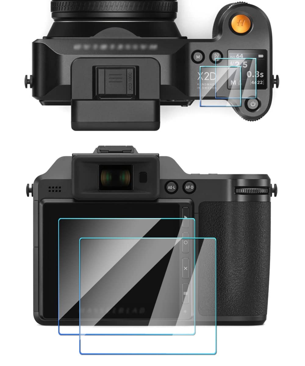 Screen Protector Compatible for Hasselblad X2D 100C 100MP Medium Format Mirrorless Camera, Anti-Fingerprint Tempered Glass (4 Pack)