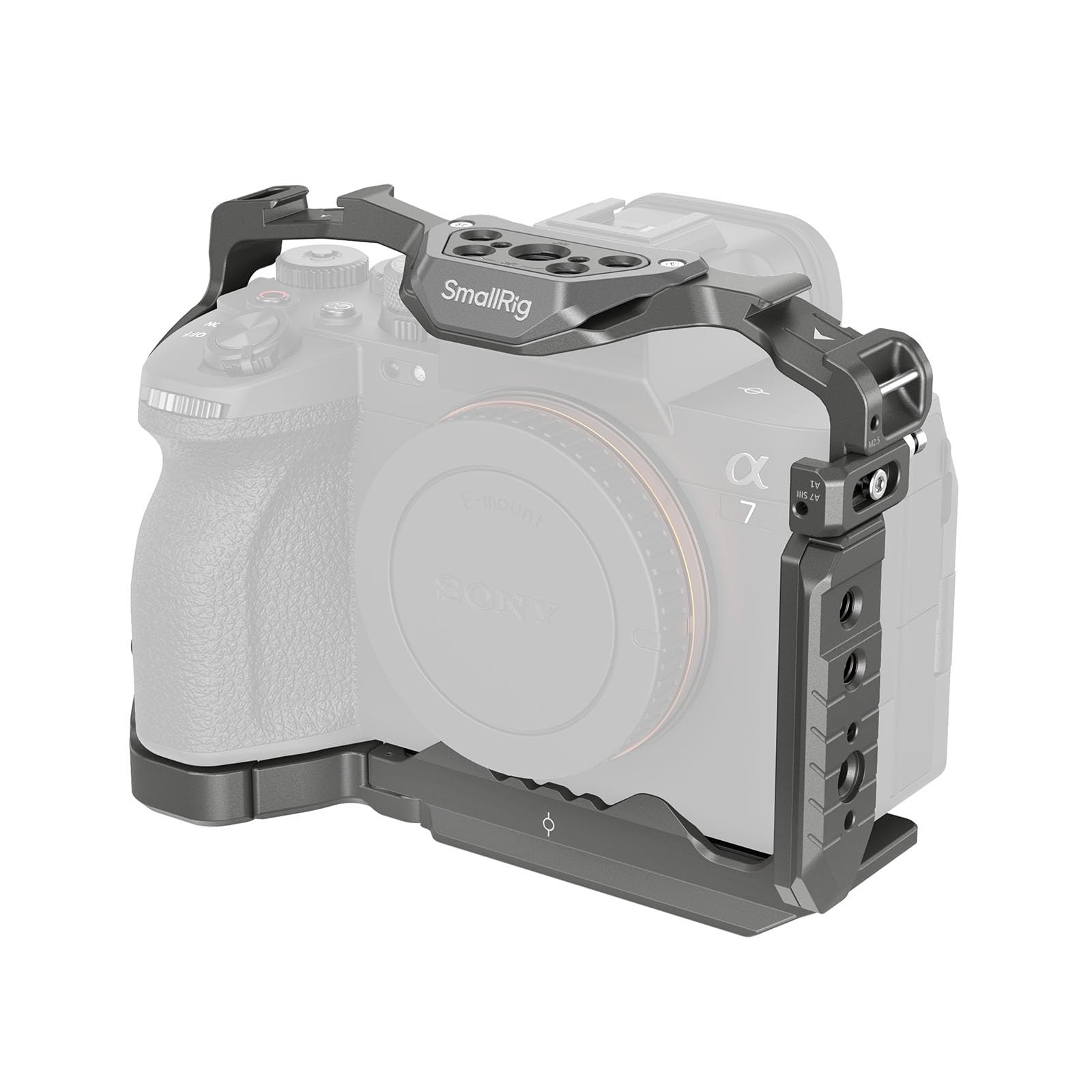 SMALLRIG HawkLock Quick Release Cage for Sony A7R V/A7 IV/A7S III/A7R IV/A1, Camera Cage with Cold Shoe/NATO Rail/Quick Release Plate for Arca, Full Access & Anti-Scratch Design - 4481