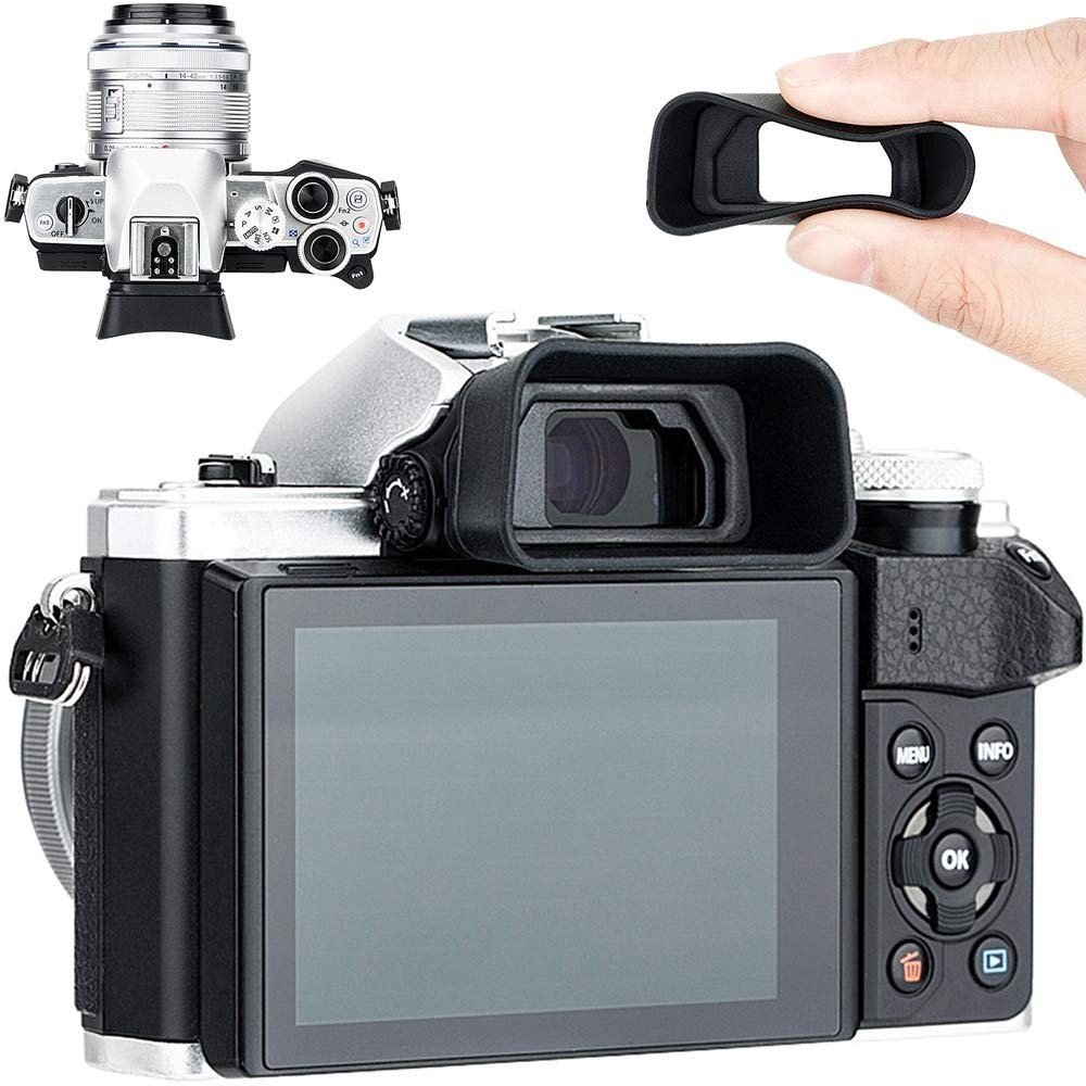 Soft Silicon Camera Viewfinder Eyecup Eyepiece Eyeshade for Olympus OM System OM-3 OM-5 Mark II OM-D E-M10 Mark IV III II & E-M5 Mark III II Mirrorless Camera, Replaces Olympus EP-16 EP-15 Eye Cup