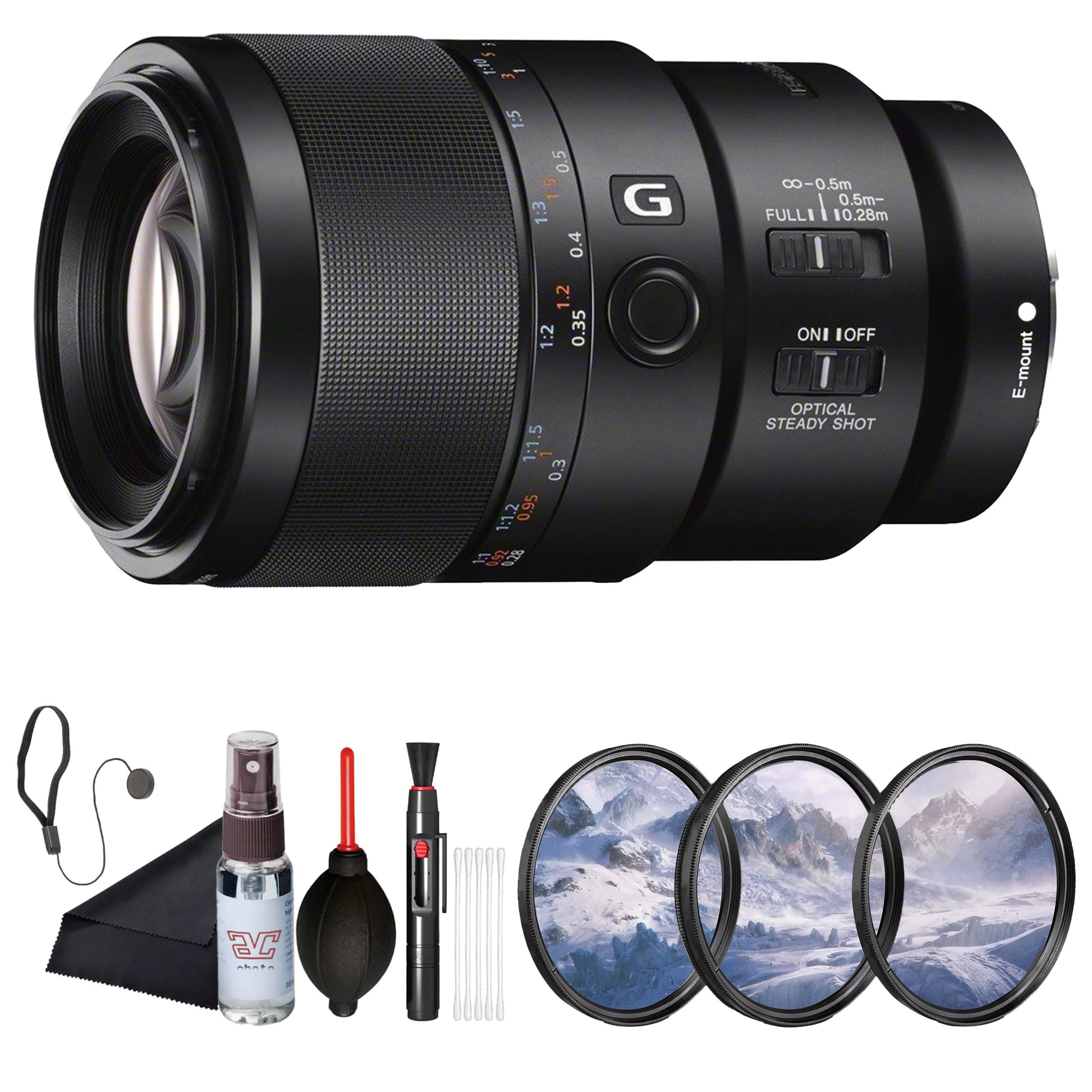 Sony FE 90mm F2.8 Macro G OSS Lens (SEL90M28G) – Full-Frame E-Mount | 1:1 Magnification | Optical SteadyShot | Filter Kit, Cap Keeper, Cleaning Kit, and More