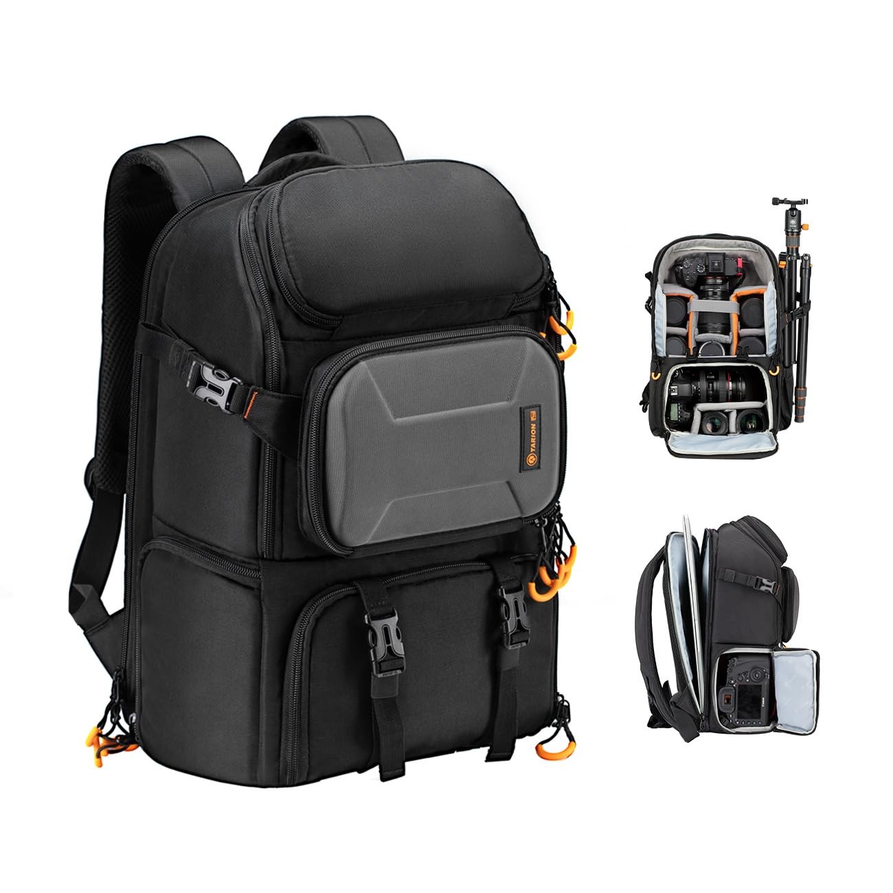 TARION Professional Camera Backpack Large - DSLR Bag with 15.6" Laptop Compartment Tripod Holder Waterproof Raincover Outdoor Hiking Travel for Men Women Photographers - PBL
