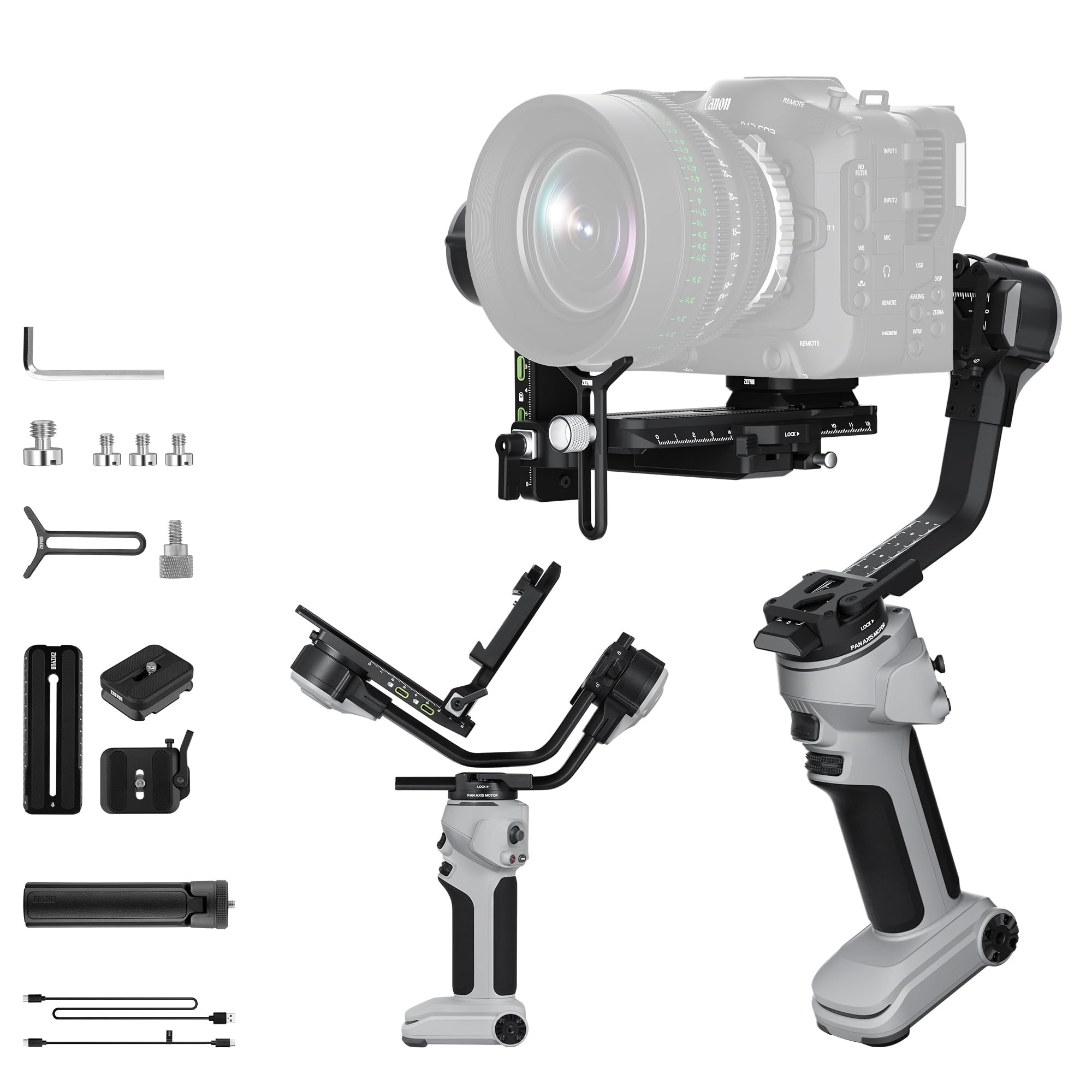 ZHIYUN Crane 4E Gimbal Stabilizer for Camera, Handheld 3 Axis DSLR Gimbal Stabilizer for Canon/Nikon/Sony with Tripod, Native Vertical Shooting, Video Recording, Specialty Expansion